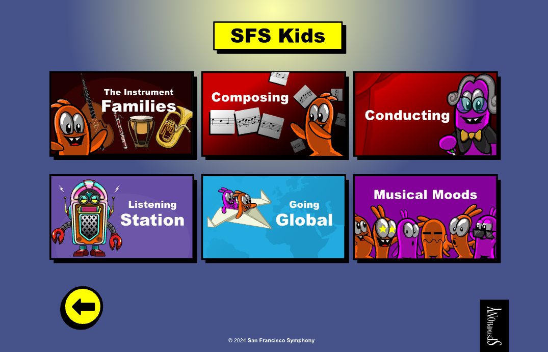 SFS Kids home page screen