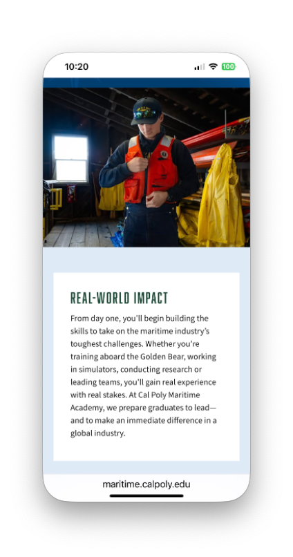 Mobile image real for real world impact content