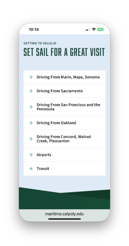 Mobile screen capture of visit content.